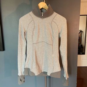 Lululemon running sweater. One pocket, gently used, grey, small fit.